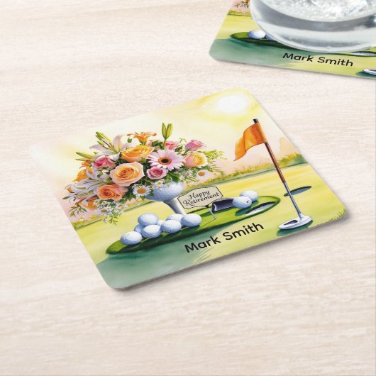 ゴルフをテーマにしたゴルフの引退 スクエアペーパーコースター (アングル)