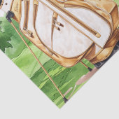 ゴルフをテーマにしたゴルファーのクリスマスプレゼントを持つ雪だるま 薄葉紙 (詳細)