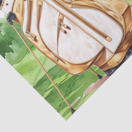 ゴルフをテーマにしたゴルファーのクリスマスプレゼントを持つ雪だるま 薄葉紙 (詳細)