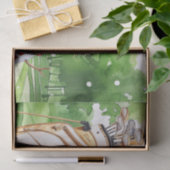 ゴルフをテーマにしたゴルファーのクリスマスプレゼントを持つ雪だるま 薄葉紙 (ギフト)