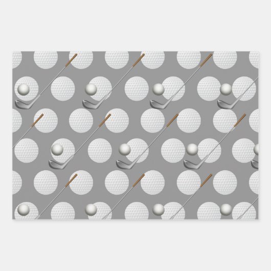 ゴルフをテーマにしたゴルフクリスマス ラッピングペーパーシート (正面2)