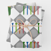 ゴルフをテーマにしたゴルフクリスマス ラッピングペーパーシート (インサイチュ)