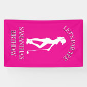 ゴルフをテーマにしたバッシュを持つレディ誕生日 横断幕 (横)