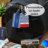 ゴルフをテーマにしたパターン名前をカスタムするネイビー ラゲッジタグ