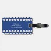 ゴルフをテーマにしたパターン名前をカスタムするネイビー ラゲッジタグ (裏面横)