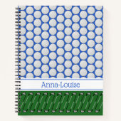 ゴルフをテーマにしたパターン名前をカスタムする ノートブック (正面)