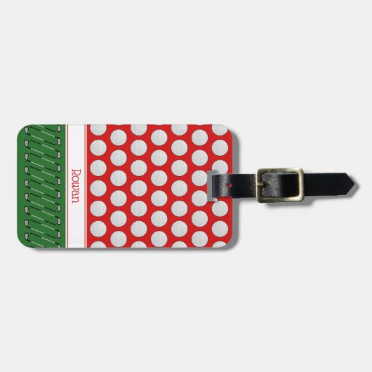 ゴルフをテーマにしたパターン名前をカスタムする ラゲッジタグ (正面横)