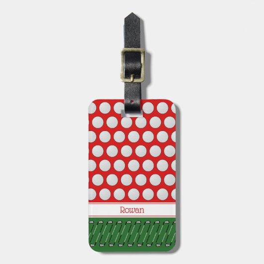 ゴルフをテーマにしたパターン名前をカスタムする ラゲッジタグ (正面縦)