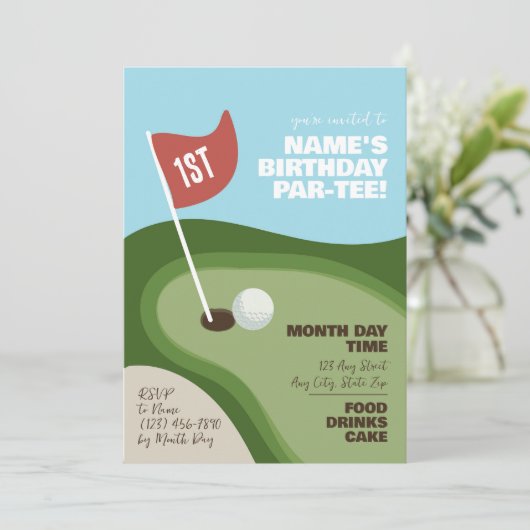 ゴルフをテーマにしたパルティー招待状 招待状 (スタンド正面)