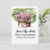 ゴルフをテーマにしたブライダルシャワーの招待状 – Fore 招待状 (スタンド正面)