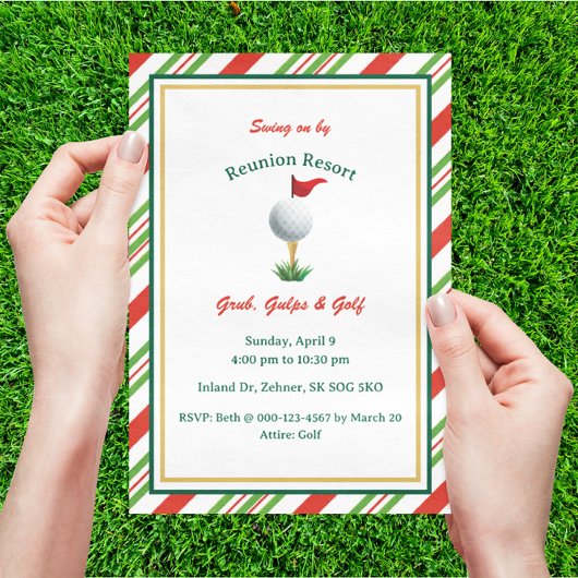 ゴルフをテーマにしたマスターパーティの招待状 招待状