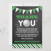 ゴルフをテーマにした共同ベビーシャワー サンキューカード (正面)