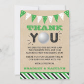 ゴルフをテーマにした共同ベビーシャワー サンキューカード (正面)