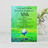 ゴルフをテーマにした女子50誕生日Tオフ 招待状 (スタンド正面)