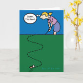 ゴルフをテーマにした誕生日カード カード (黄色い花)