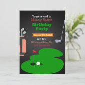 ゴルフをテーマにした誕生日パーティーの招待状 シーズンカード (スタンド正面)