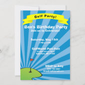 ゴルフをテーマにした誕生日パーティーの招待状 招待状 (正面)