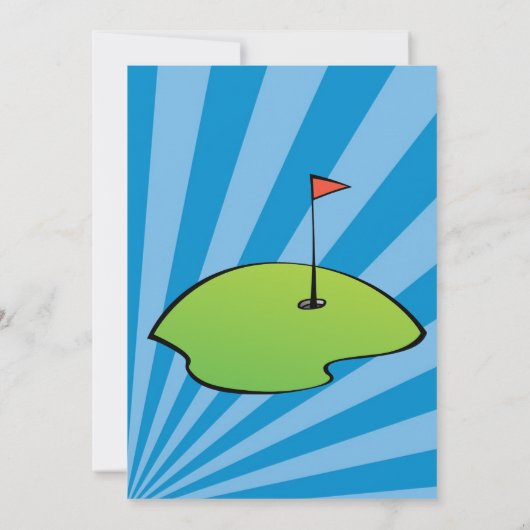 ゴルフをテーマにした誕生日パーティーの招待状 招待状 (裏面)