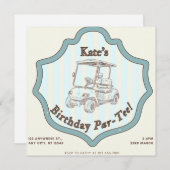 ゴルフをテーマにした誕生日パーティー シーズンカード (正面/裏面)