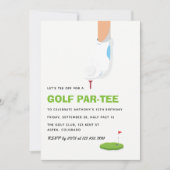 ゴルフをテーマにした誕生日パーティー 招待状 (正面)