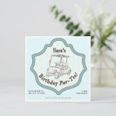 ゴルフをテーマにした誕生日パーティー 招待状 (スタンド正面)