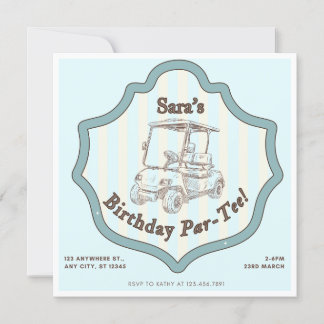 ゴルフをテーマにした誕生日パーティー 招待状