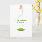 ゴルフをテーマにした誕生日 カード (黄色い花)