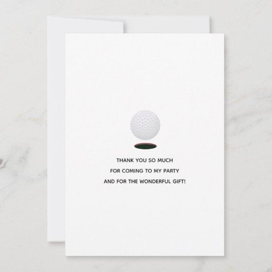 ゴルフをテーマにした誕生日 サンキューカード (裏面)
