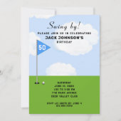 ゴルフをテーマにした誕生日 招待状 (正面)