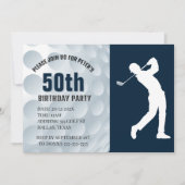 ゴルフをテーマにした誕生祝い 招待状 (正面)