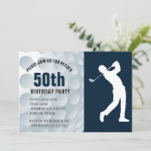 ゴルフをテーマにした誕生祝い 招待状 (スタンド正面)