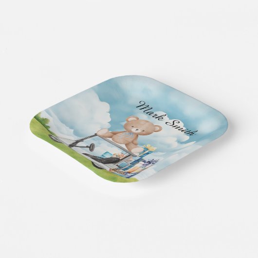 ゴルフをテーマにした赤ちゃんシャワー/男の子のための誕生日 ペーパープレート (傾斜あり)