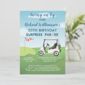 ゴルフをテーマにした50歳のサプライズ誕生日パーティー 招待状 (スタンド正面)