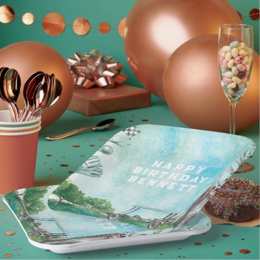 ゴルフをテーマにした |誕生日Par-Tee紙プレート ペーパープレート (複数)