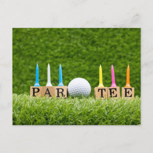 ゴルフをテーマにしたLet's Par tee for golfパーティー ポストカード