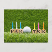 ゴルフをテーマにしたLet's Par tee for golfパーティー ポストカード (正面)