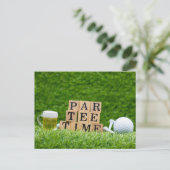 ゴルフをテーマにしたLet's Par tee for golfパーティー ポストカード (スタンド正面)