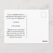 ゴルフをテーマにしたLet's Par tee for golfパーティー ポストカード (裏面)