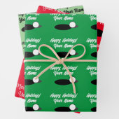 ゴルフをテーマカスタムにしたクリスマスラッピング紙シート ラッピングペーパーシート (インサイチュ)