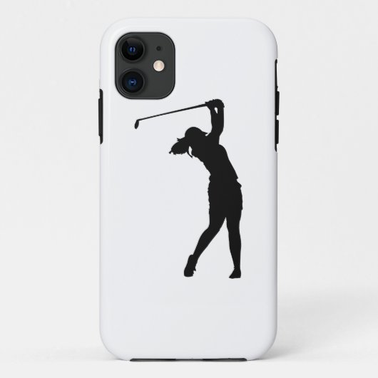 ゴルフをプレイするスポーティな少女のシルエット Case-Mate iPhoneケース (裏面)
