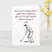 ゴルフをプレー中に捕まえられた カード (黄色い花)