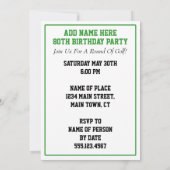 ゴルフを楽しむパーティー 80歳の誕生日パーティー招待状 招待状 (裏面)