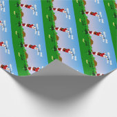 ゴルフを遊ぶサンタ ラッピングペーパー (角)