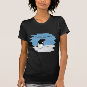 ゴルフを遊んでいるユーモアのあるなペンギン Tシャツ