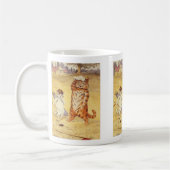ゴルフを遊んでいる脂肪質猫 コーヒーマグカップ (左)
