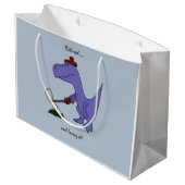 ゴルフを遊んでいるTrexの退職したな恐竜 ラージペーパーバッグ (裏面アングル)