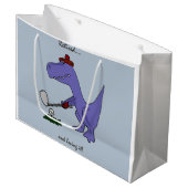 ゴルフを遊んでいるTrexの退職したな恐竜 ラージペーパーバッグ (正面アングル)