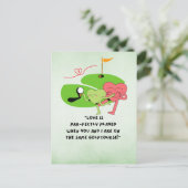 ゴルファおもしろいー用ゴルフことわざ引用文 ポストカード (スタンド正面)