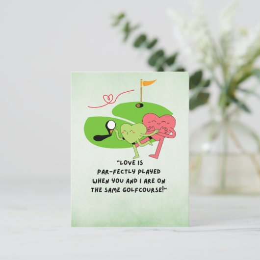 ゴルファおもしろいー用ゴルフことわざ引用文 ポストカード (スタンド正面)