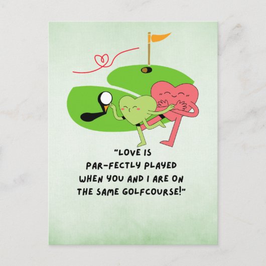 ゴルファおもしろいー用ゴルフことわざ引用文 ポストカード (正面)